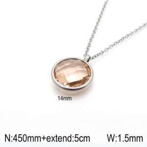 Stainless Steel Stone Necklace - KN92383-Z
