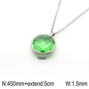 Stainless Steel Stone Necklace - KN92384-Z