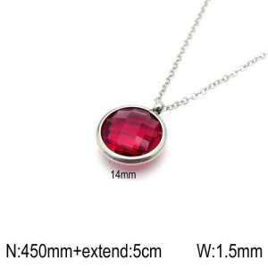 Stainless Steel Stone Necklace - KN92385-Z
