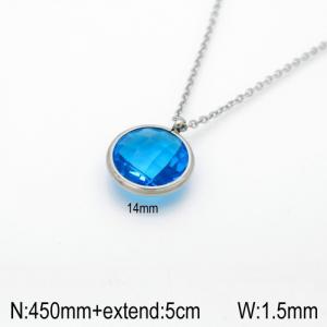 Stainless Steel Stone Necklace - KN92386-Z