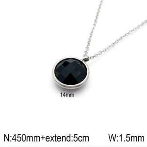 Stainless Steel Stone Necklace - KN92387-Z