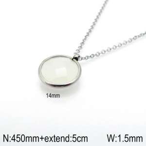 Stainless Steel Stone Necklace - KN92388-Z