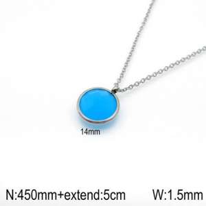 Stainless Steel Stone Necklace - KN92389-Z