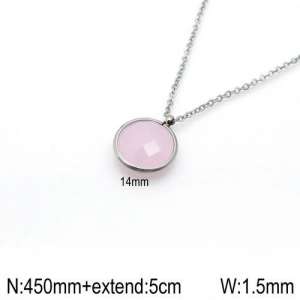 Stainless Steel Stone Necklace - KN92390-Z