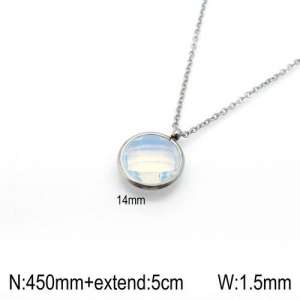 Stainless Steel Stone Necklace - KN92391-Z