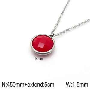 Stainless Steel Stone Necklace - KN92392-Z