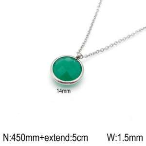 Stainless Steel Stone Necklace - KN92393-Z