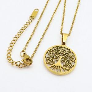 SS Gold-Plating Necklace - KN92404-PH
