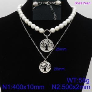 Shell Pearl Necklace - KN92645-Z