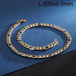 SS Gold-Plating Necklace - KN93431-Z