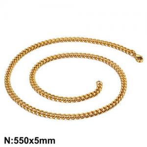 SS Gold-Plating Necklace - KN93482-Z