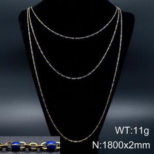 SS Gold-Plating Necklace - KN93573-Z