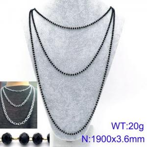 Stainless Steel Stone & Crystal Necklace - KN93616-Z
