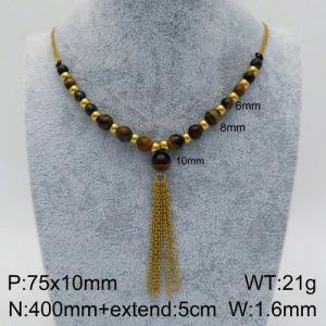 SS Gold-Plating Necklace - KN93651-Z