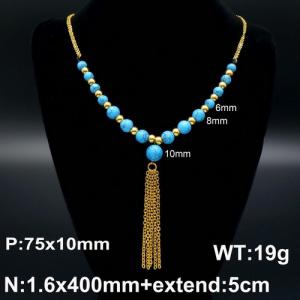 SS Gold-Plating Necklace - KN93660-Z