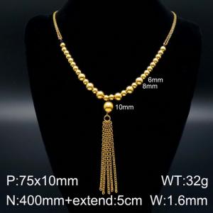 SS Gold-Plating Necklace - KN93661-Z