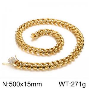 SS Gold-Plating Necklace - KN93820-Z