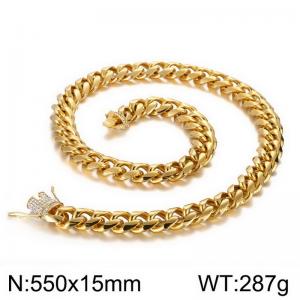 SS Gold-Plating Necklace - KN93821-Z