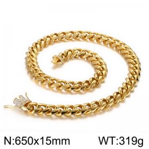 SS Gold-Plating Necklace - KN93823-Z