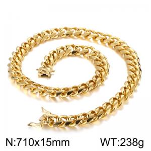 SS Gold-Plating Necklace - KN93837-Z