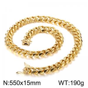 SS Gold-Plating Necklace - KN93838-Z