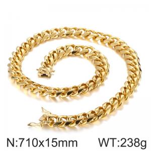 SS Gold-Plating Necklace - KN93841-Z