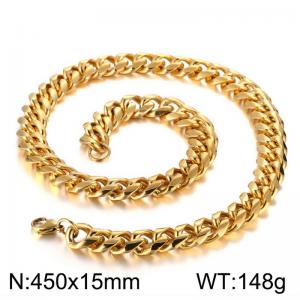 SS Gold-Plating Necklace - KN93848-Z