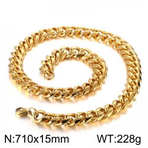 SS Gold-Plating Necklace - KN93853-Z