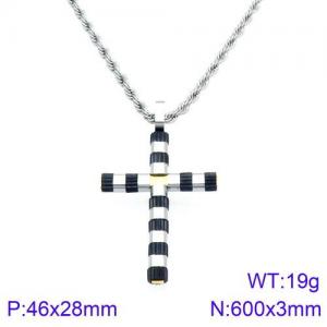 Stainless Steel Black-plating Necklace - KN93961-KLX