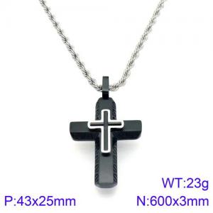 Stainless Steel Black-plating Necklace - KN93964-KLX