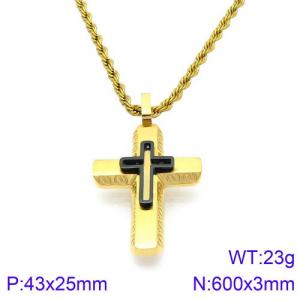 SS Gold-Plating Necklace - KN93966-KLX