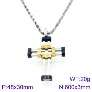 SS Gold-Plating Necklace - KN93967-KLX