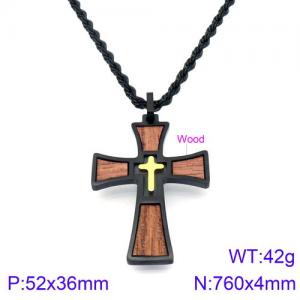 Stainless Steel Black-plating Necklace - KN93971-KLX