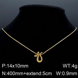 SS Gold-Plating Necklace - KN94384-KFC