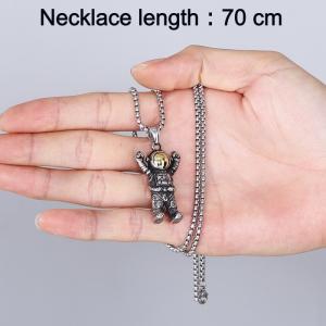 Stainless steel casting astronaut pendant necklace - KN98056-KHX