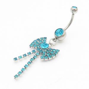 Diamond Belly Button Ring Blue - KNB002-TLS