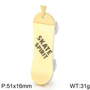 Stainless Steel Gold-plating Pendant - KP100137-WGCS