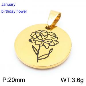 Stainless Steel Gold-plating Pendant - KP100174-Z