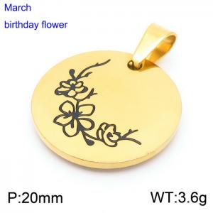 Stainless Steel Gold-plating Pendant - KP100176-Z