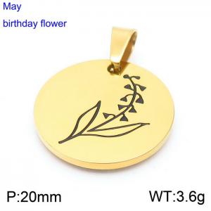 Stainless Steel Gold-plating Pendant - KP100178-Z