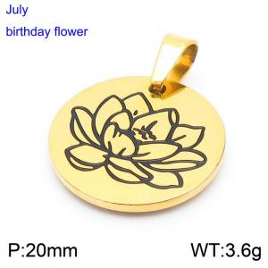 Stainless Steel Gold-plating Pendant - KP100180-Z