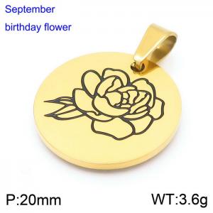 Stainless Steel Gold-plating Pendant - KP100182-Z