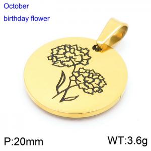 Stainless Steel Gold-plating Pendant - KP100183-Z