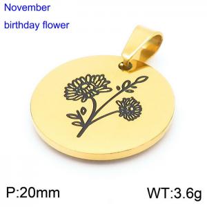 Stainless Steel Gold-plating Pendant - KP100184-Z