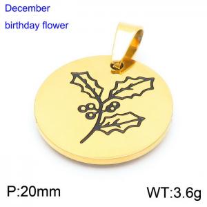 Stainless Steel Gold-plating Pendant - KP100185-Z