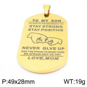 Stainless Steel Gold-plating Pendant - KP100246-Z