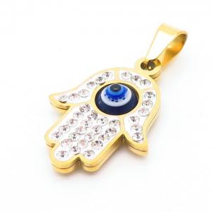 Stainless Steel Stone & Crystal Pendant - KP100263-KD