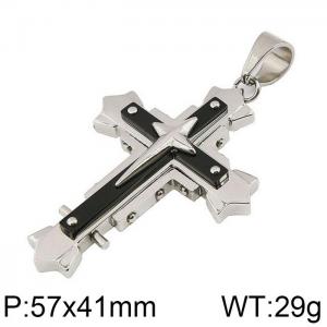 Stainless Steel Cross Pendant - KP100277-WGRY