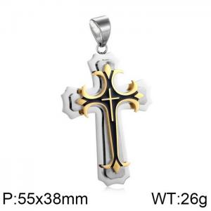 Stainless Steel Cross Pendant - KP100279-WGRY