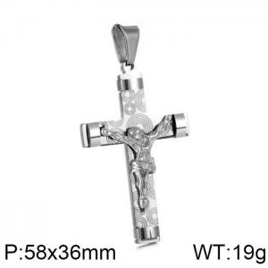 Stainless Steel Cross Pendant - KP100283-WGRY